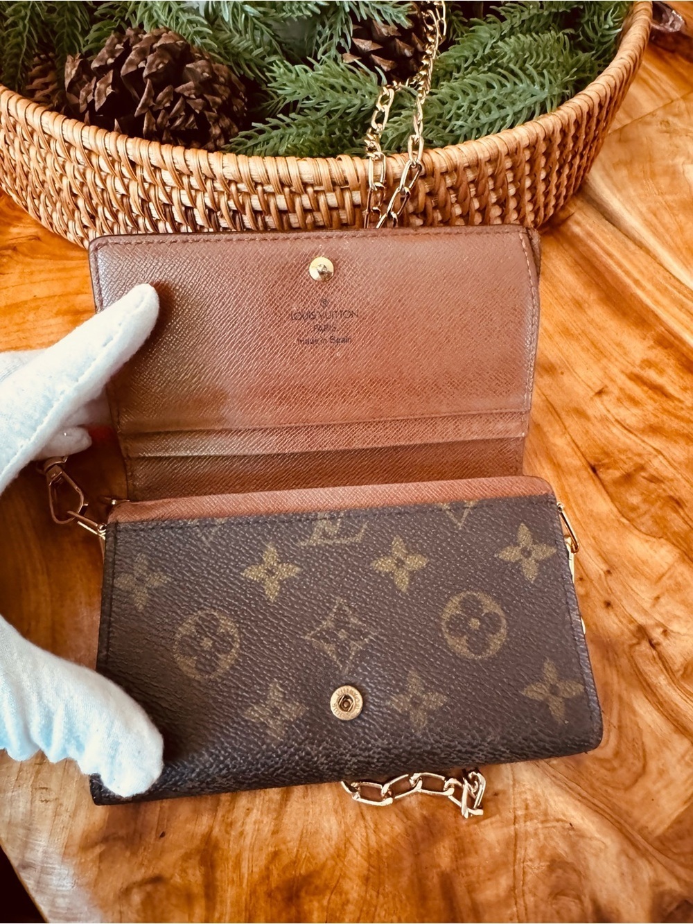 Louis Vuitton billet Wallet vintage converted Crossbody unbranded chain - Picture 7 of 16